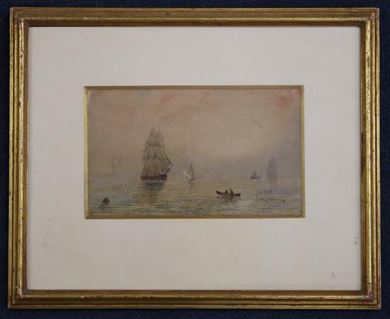 Joseph Henderson (1832-1908) Shipping on a calm sea, 4 x 6.75in.